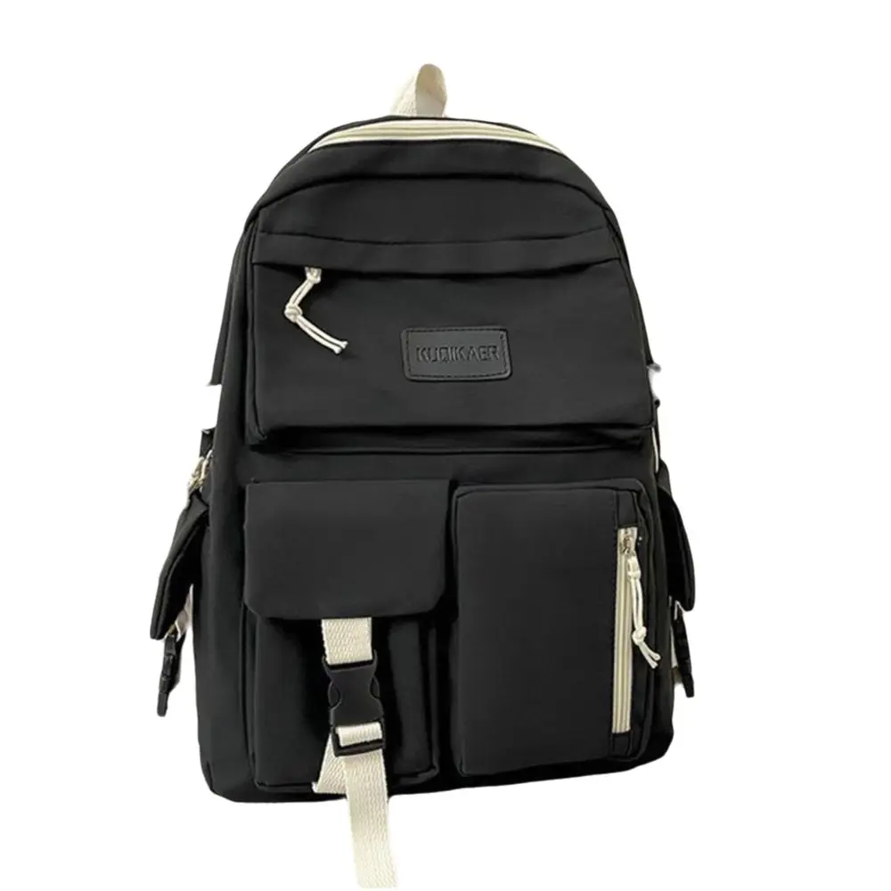 Simple Nylon Backpack Large Capacity Korean Color School Bag Casual Breathable School Rucksack Students