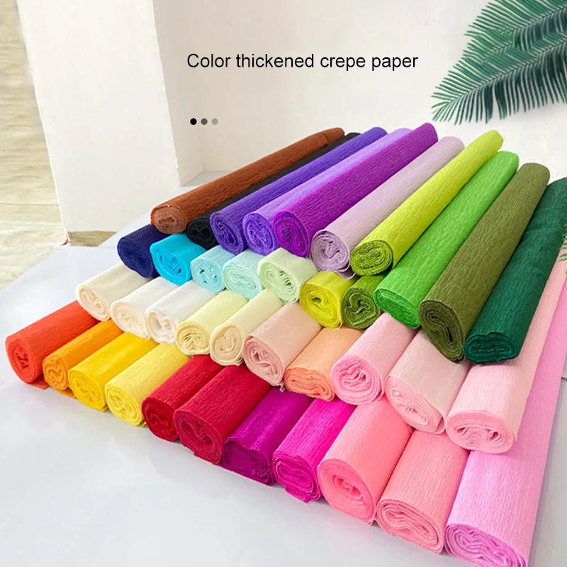 

50 x 250cm Colored Crepe Paper Roll DIY Flowers Decoration Gift Packaging Scrapbook Paper Wrapping Paper Craft Party Materials