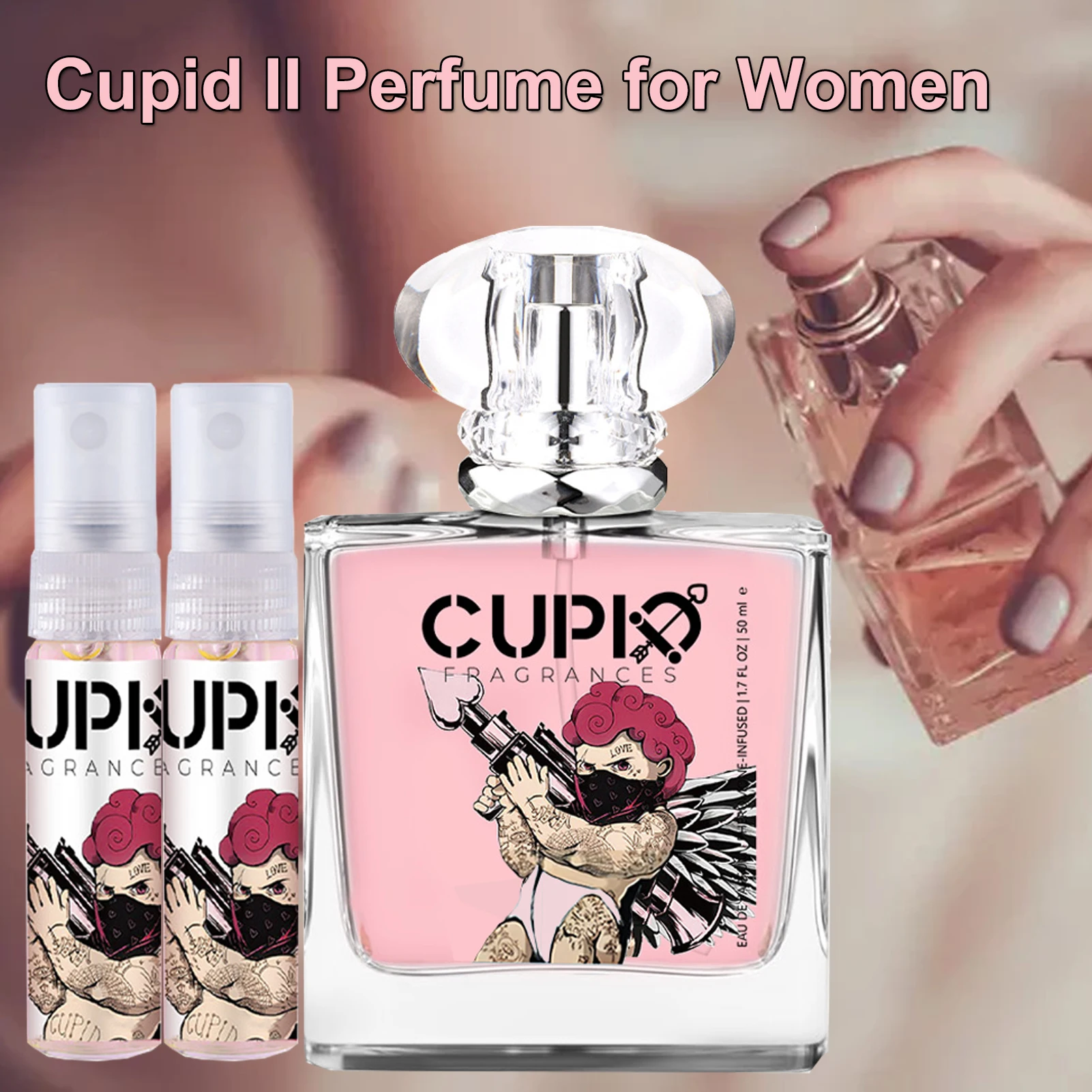 Cupido eau de toilette, juego de Colonia de 50ml, perfume romántico fresco de Cupido, perfume romántico duradero, eau de toilette