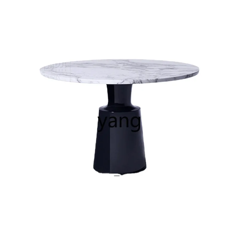 Yjq Marble Reception Small round Table Negotiation Catering Sales Department Office Customer Business Negotiation Table