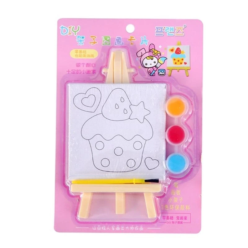U13f Pintura DIY Conjunto infantil Imagem Pintura a óleo Pintura desenho animado Presente para crianças