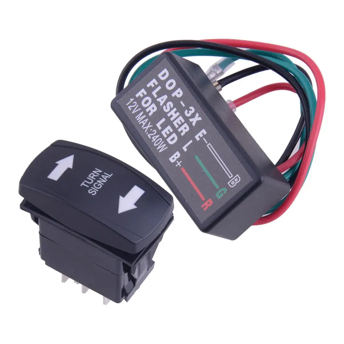 

Green LED Turn Signal Light Rocker Switch Blinker with Flasher Relay fit for Car Boat SUV Trucks ATV UTV Marine Motorcycle Bus