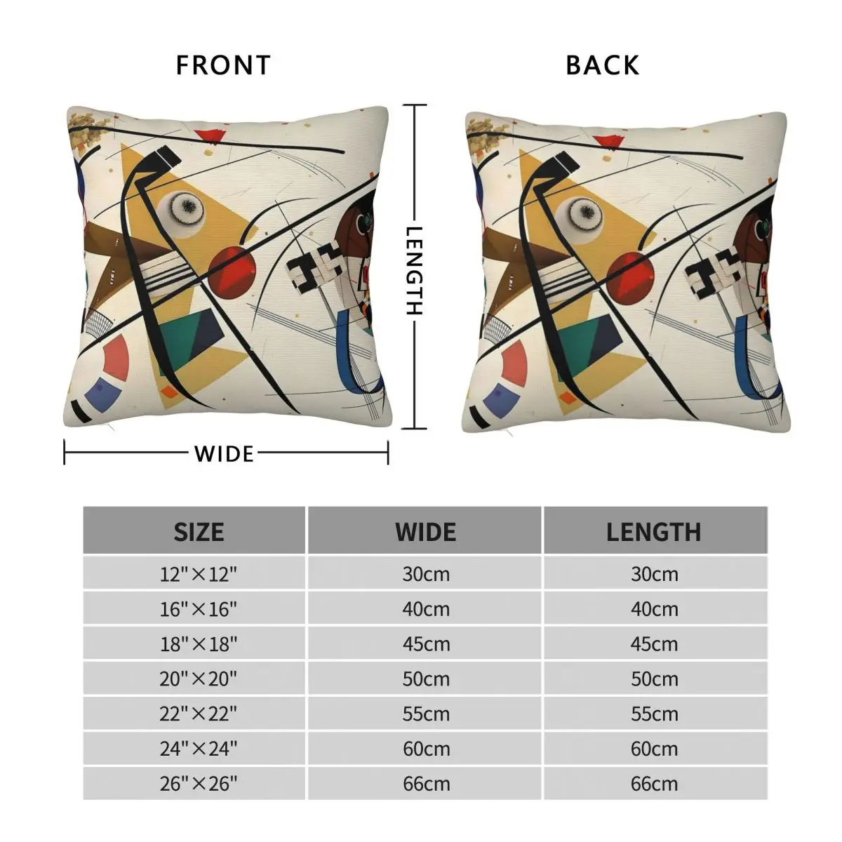 Wassily Kandinsky Square Pillowcase Polyester Linen Velvet Creative Zip Decorative Home Cushion Cover