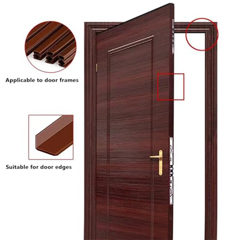6m Anti-Theft Door Sealing Strip Windproof Strip Anti-Collision Strip Self-Adhesive Elastic Design Wear-Resistant Soundproof