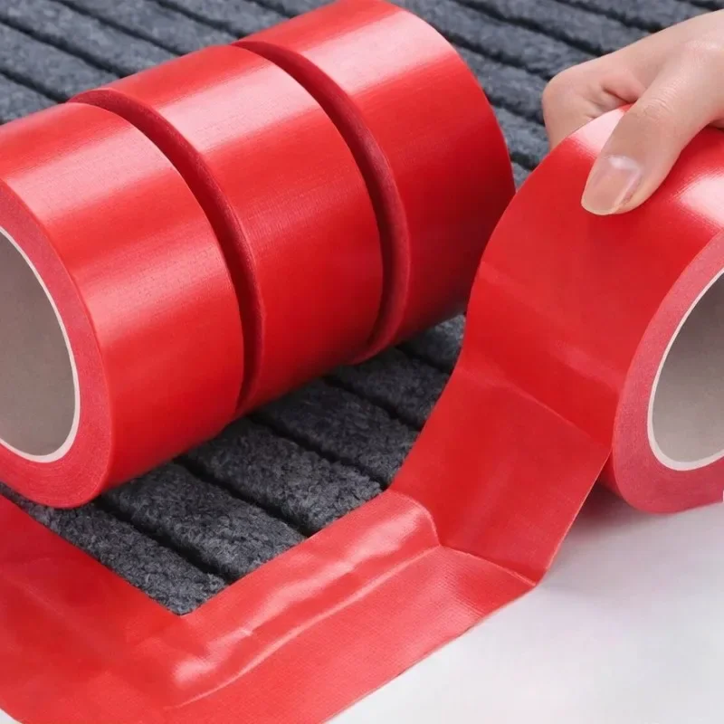 Strong Adhesive Red Fabric Duct Tape for Carpet Rug Mat Firm Bond No Residue Traceless