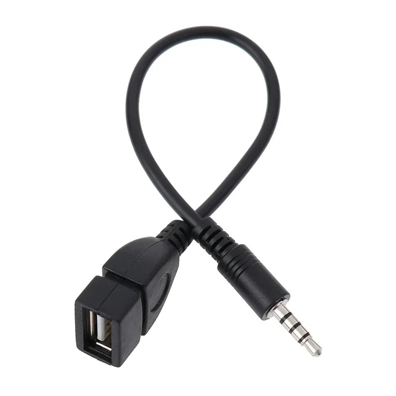 1PCS Auto Car Electronics 3.5mm MP3 Male AUX Audio Plug Jack To USB 2.0 Female Converter Cable Cord for Play Music Audio Cable