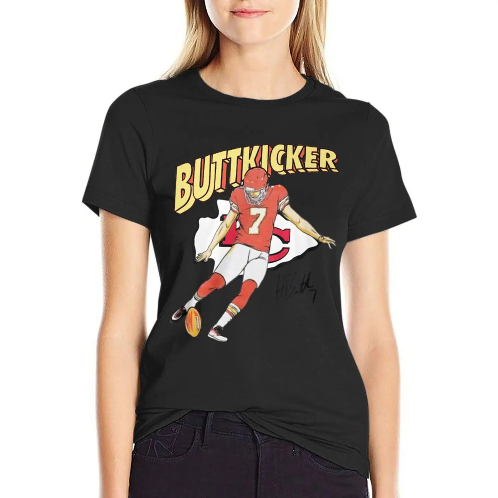 

BUTT-KICKER-HARRISON-BUTKER T-Shirt blacks graphics anime hippie clothes tops for Women