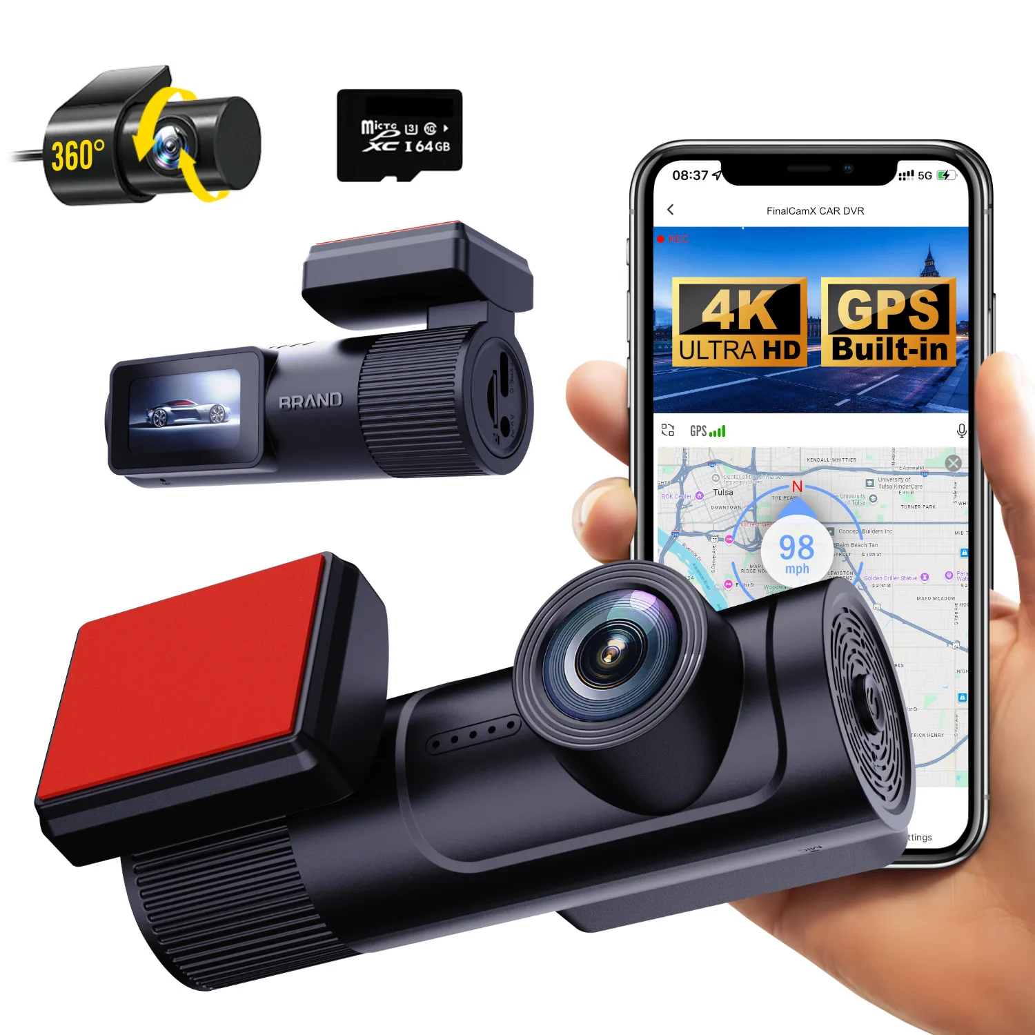 4K UHD Dual Dash Camera with WiFi