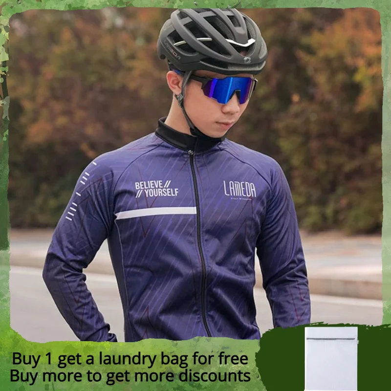 Lameda Cycling Fleece Sleeve Cycling Warm Men's Jacket Motorcyclist Jacket For Men Autumn Winter Men's Biker Jacket Windproof