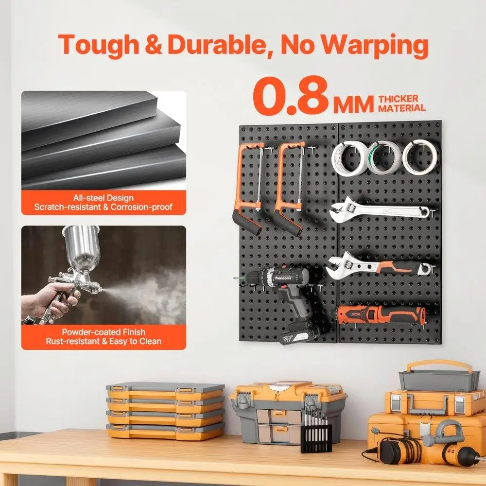 Metal Wall Organizer 2Pcs 24x12in for garage Tool Storage