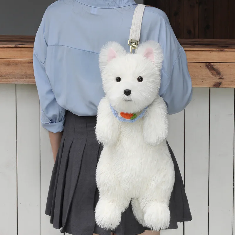 Dog Doll Backpack Doll Girl Plush Birthday Gift Cartoon Handbags Super Simulation Gift