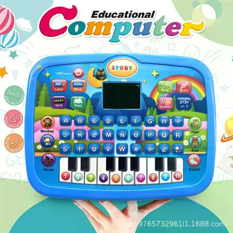 1 stks verjaardag kerstcadeaus kinderen educatief led-scherm verlichting tablet speelgoed voor leeftijd 3 + geletterdheid wiskunde muziek leren machine