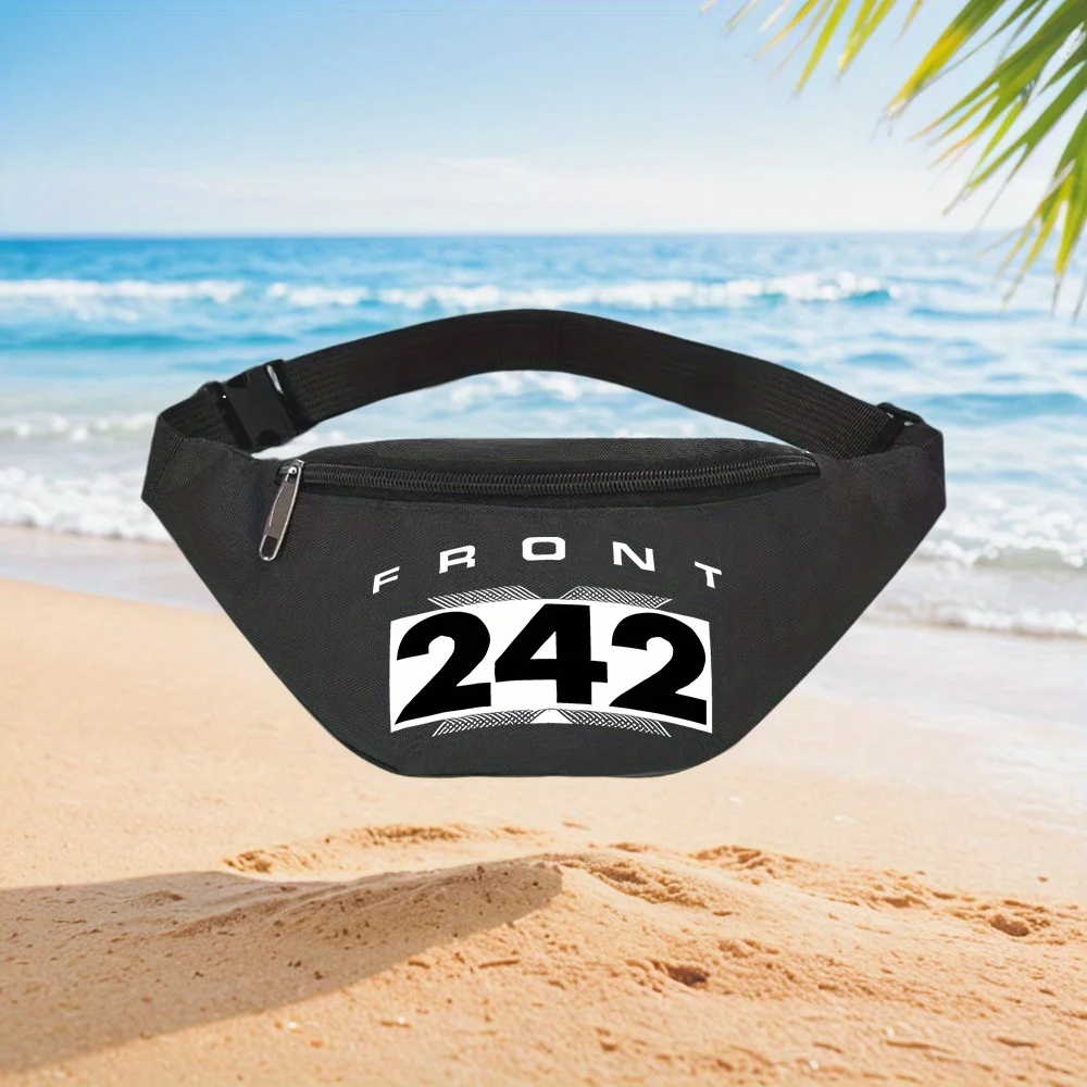 

Front 242 Number Design Waist Backpack Crossbody Chest Bag Street Casual Sporty Fashionable Simple Unique Printed Design