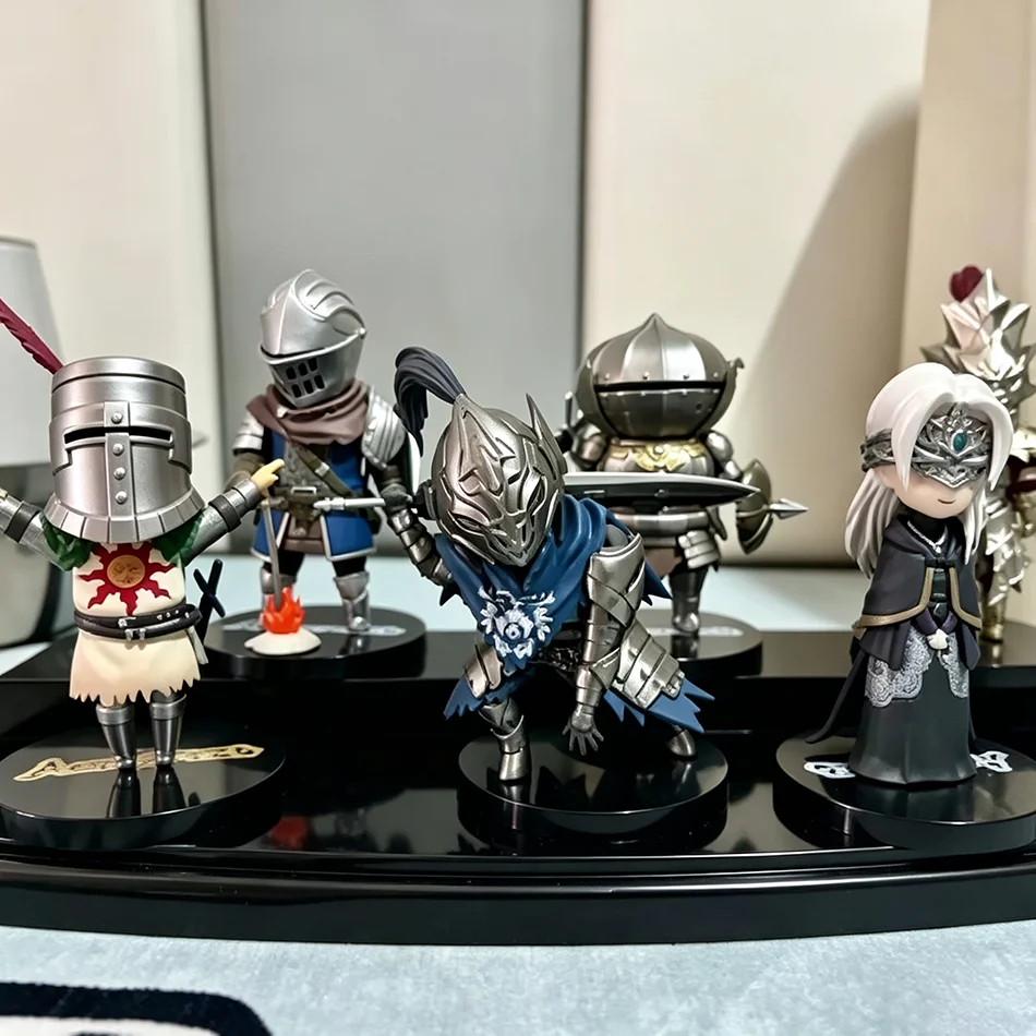 4pcs Q Version Dark Souls Chibi Action Figure Fire Keeper Artorias Solaire Onion Knight Collectible Model Toys