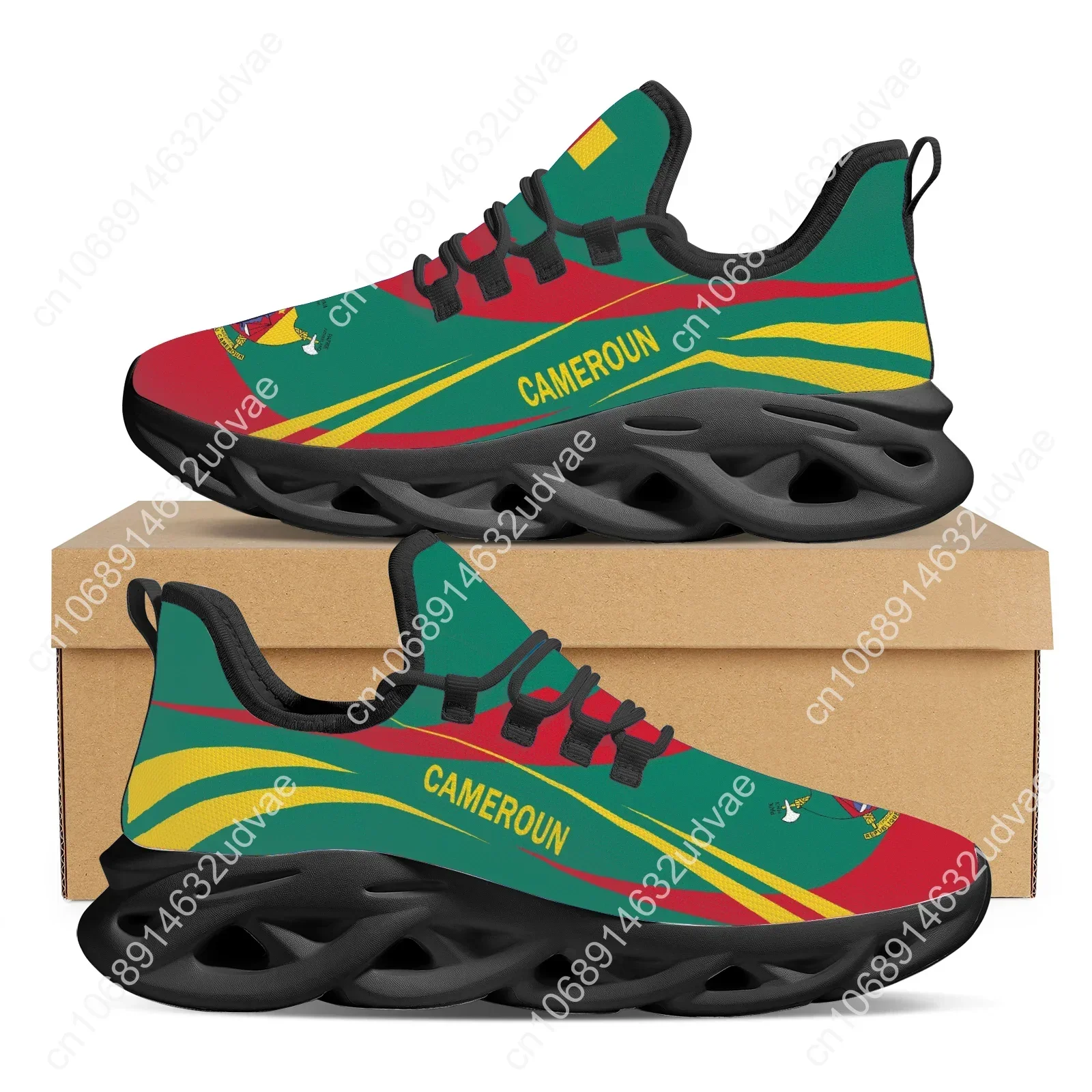 Cameroun National Flag Printing Blade Shoes For Women Flag Design Platform Shoes Knitted Breathable Sneakers Zapatos 2