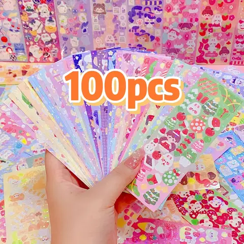 Kawaii Stickers voor Kinderen Leuke Stationaire Esthetische Dagboek Decoratie Kunstbenodigdheden Stickers voor Scrapbooking Veel Koreaans Papieren Bureau