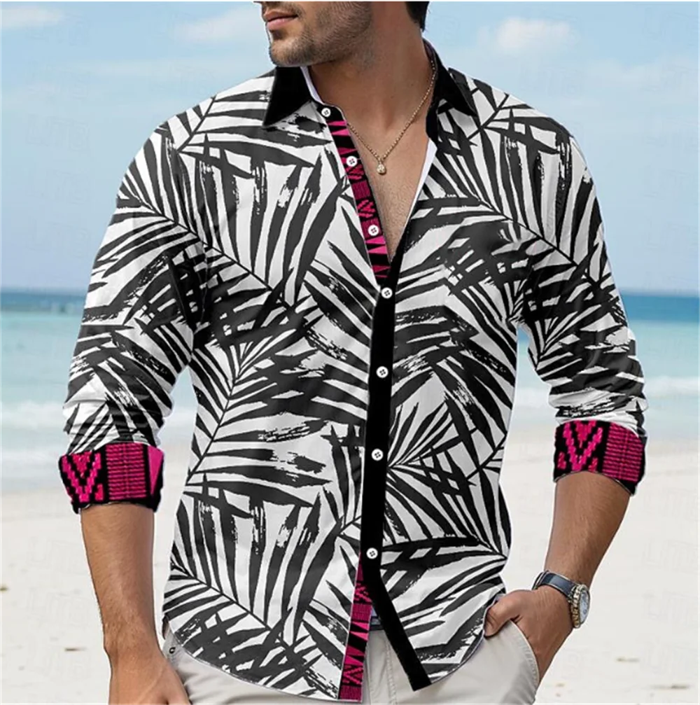 

Fashionable men's shirt long sleeved casual men's shirt European trend printed style breathable plus size looser and more comfor