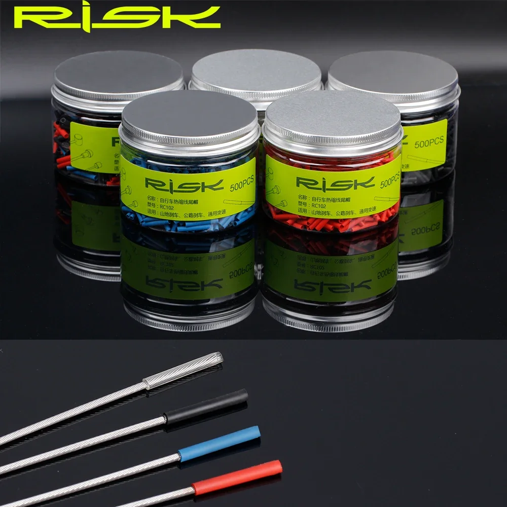 RISK 20pcs Heat Shrink Bicycle Inner Cable End Caps Ultralight Shift & Brake Inner Cable Wire End Tips Crimps for MTB Road Bike
