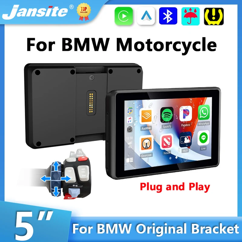 5 inch For BMW Motorcycle GPS Navigation Wireless CarPlay Android Auto For BMW R1200GS R1250GS F800 F900 S1000XR Moto Monitor