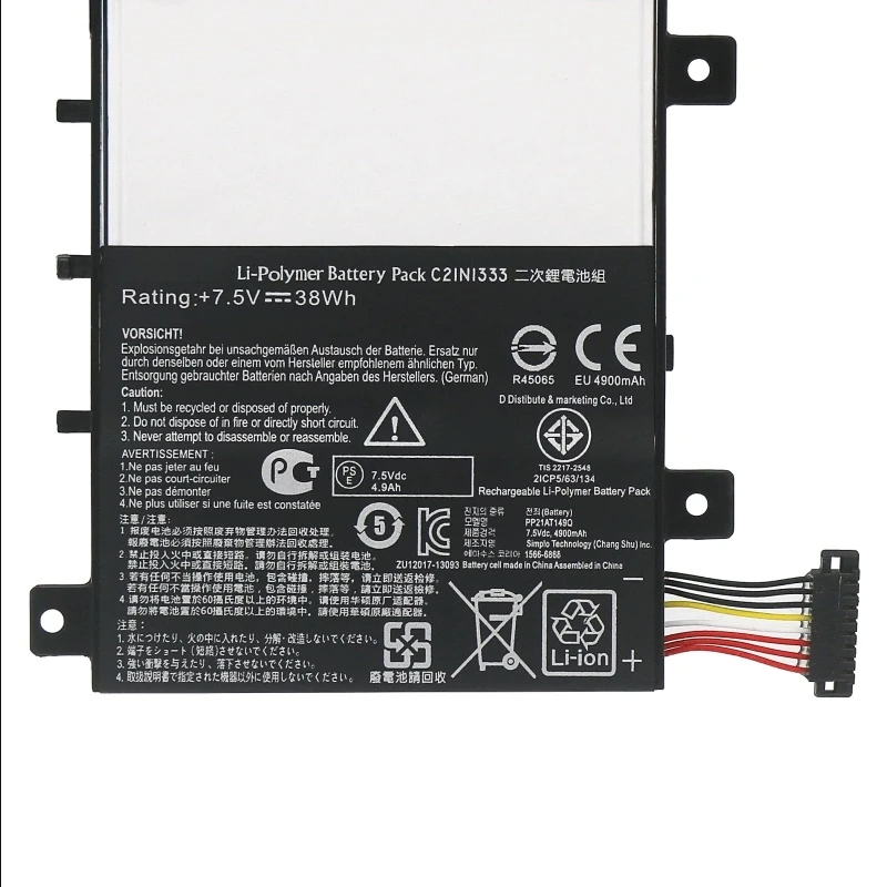 Laptop Battery C21N1333 For Transformer Book Flip TP550 TP550L TP550LA TP550LD TP550LJ R554554L R554LA R554L 7.5V/38WH/5000mAh