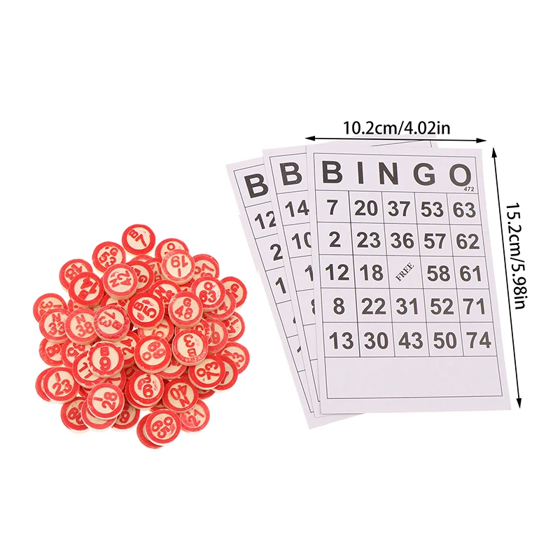 40Pcs Bingo Cards Easy Read 75 Numbers Chips Card Game Board Game Activity Intelligence Educational Bingo Toys For Kids