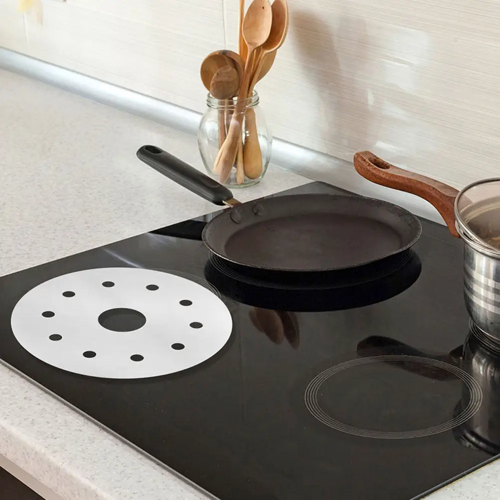 2pcs Stainless Steel Heat Induction Disk Cooktop Plate Adapter Kitchen Cookware Accessory Heat Diffuser Conductor Sheet