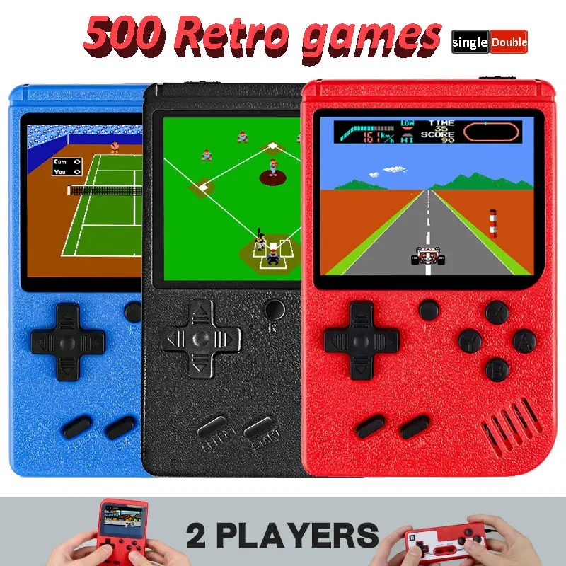 Handheld Games Console 500 Retro Games in 1 Portable Video Game Console 3.0 Inch HD LCD Screen Handheld Game Player AV Output