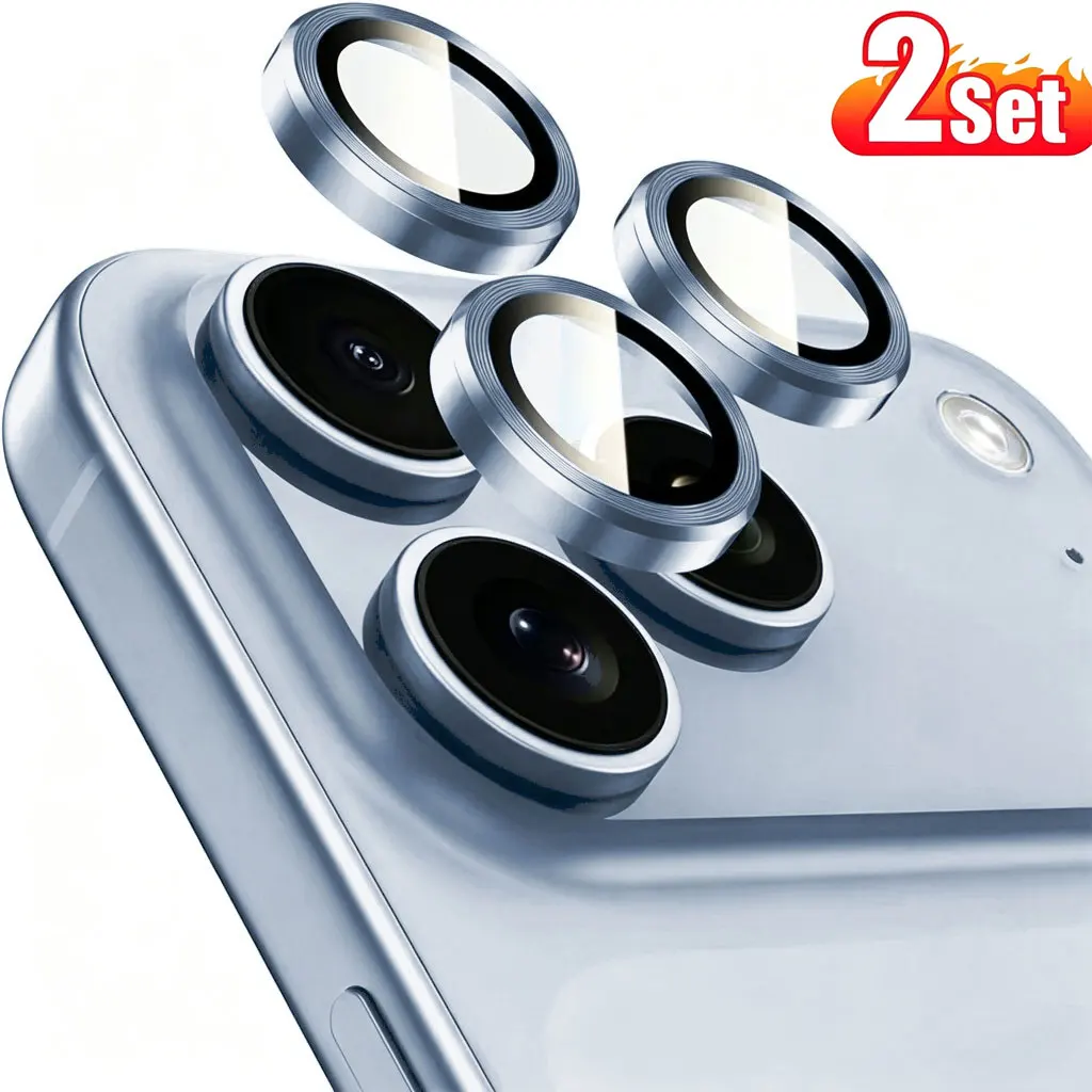 2 Sets mit je 6 Metall-Linsenschutzringen und Schutzfolie für iPhone 18 Pro Max und iPhone 17 Pro Max – ultradünne, stoßfeste Schutzfolie für die Kamera. – Detail 4