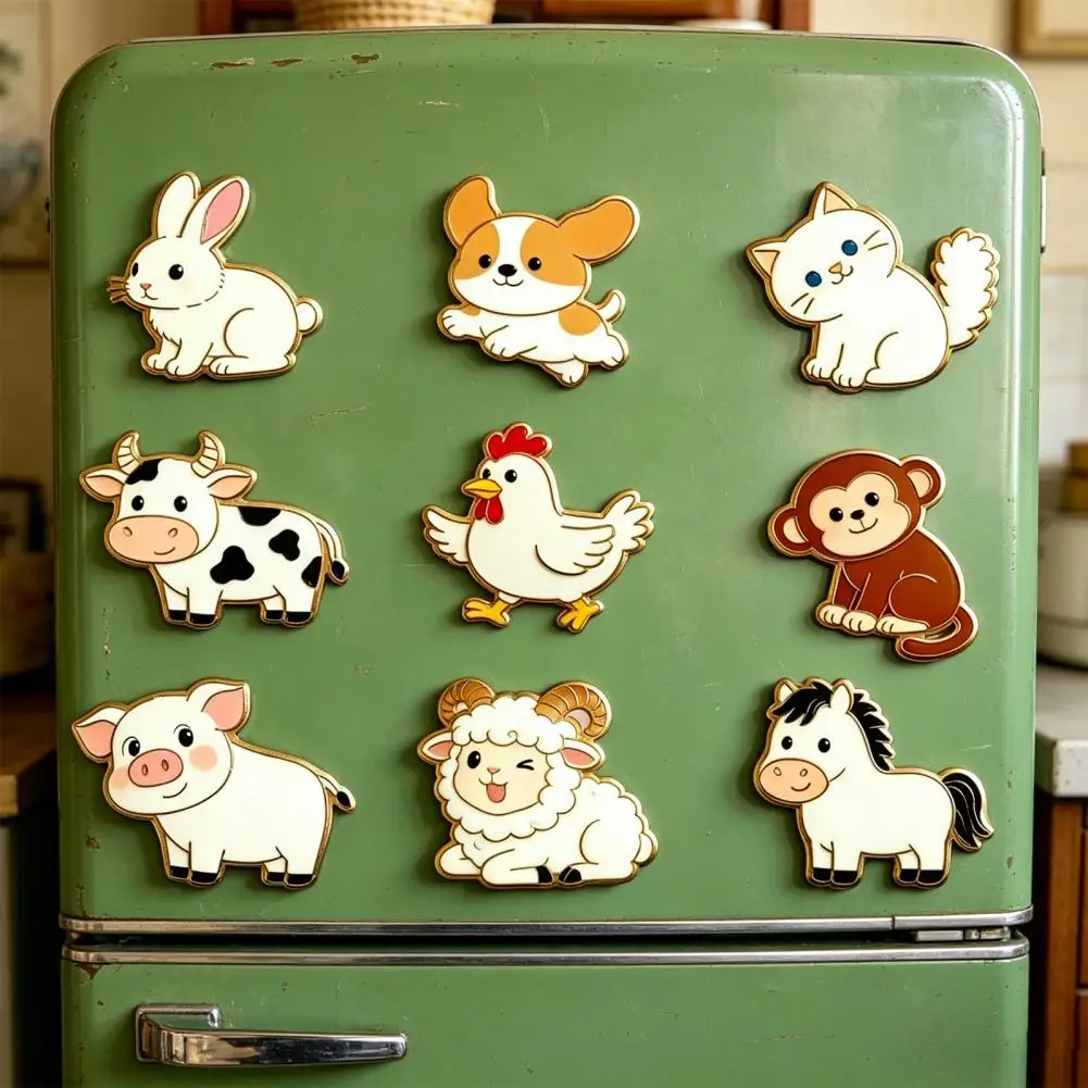 9Pcs Refrigerator Magnets Set Creative Cute Magnetic Stickers for Doors Car Fridge Refrigerator Birthday Kitchen Decor