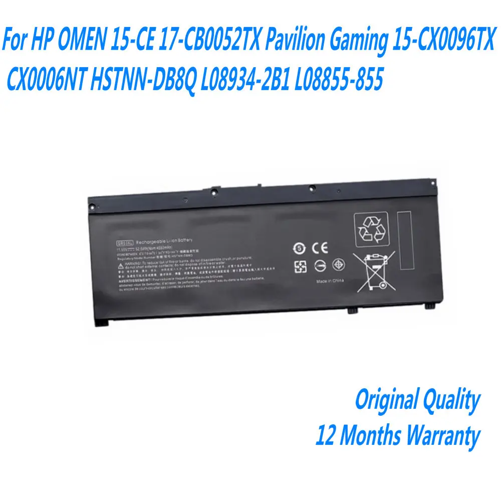 

New SR03XL Laptop Battery For HP OMEN 15-CE 17-CB0052TX Pavilion Gaming 15-CX0096TX CX0006NT HSTNN-DB8Q L08934-2B1 L08855-855