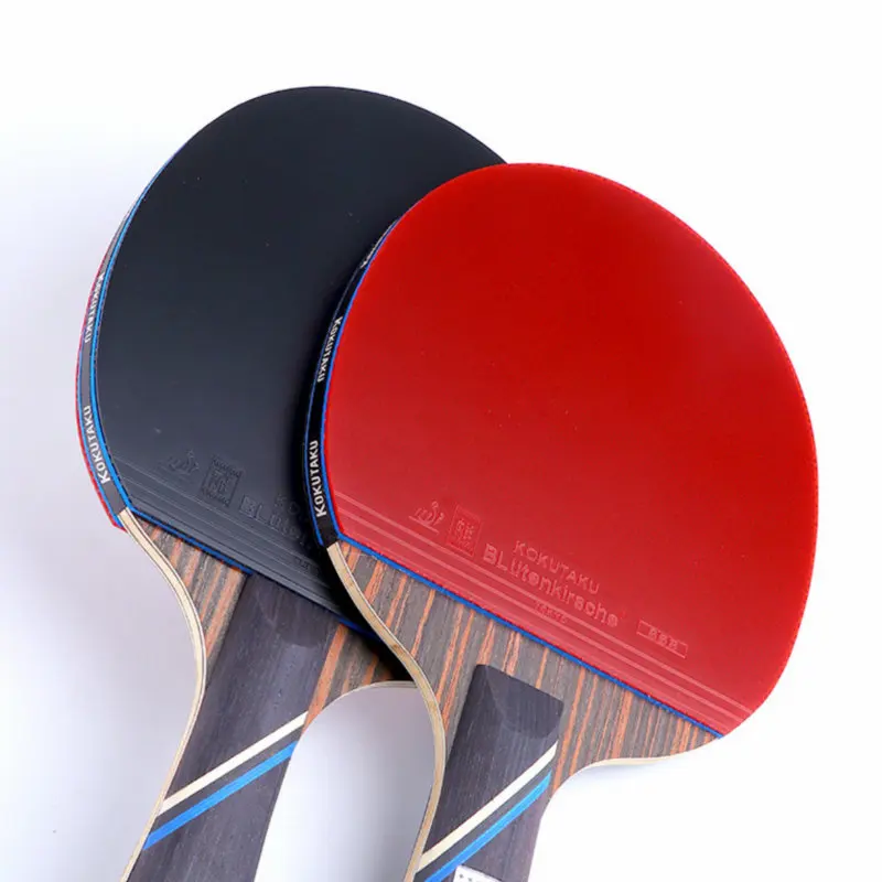 KOKUTAKU X6 Star Ping Pong Paddle Advanced 7 Plywood Ebony Carbon Table Tennis Racket Set for Training School Club