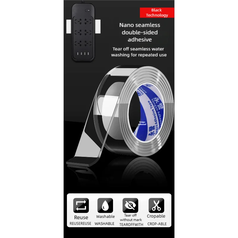 1m 2m 3m 5m Nano Tape Double Sided Tape Transparent Reusable Waterproof Adhesive Strong Tapes Cleanable Kitchen Bathroom Supplie