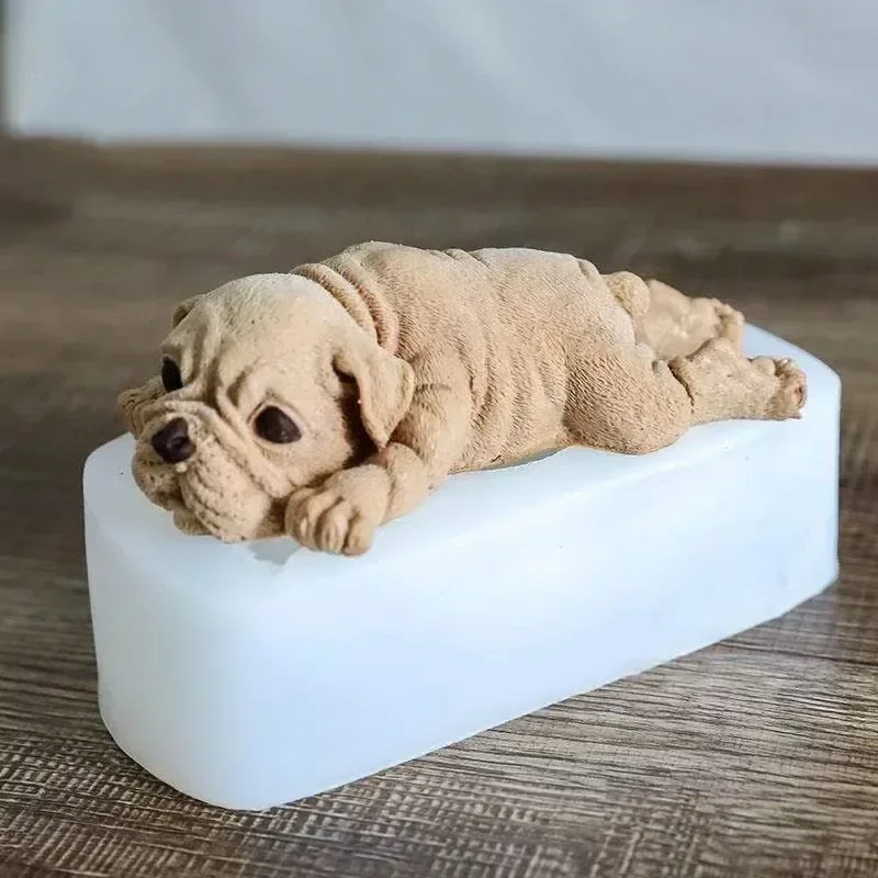 3D Silicone Mold Shar Pei Dog Mousse Cake Mold Ice Cream Pudding Mold Cake Decoration Accessories Tools Ice Cubes Mould