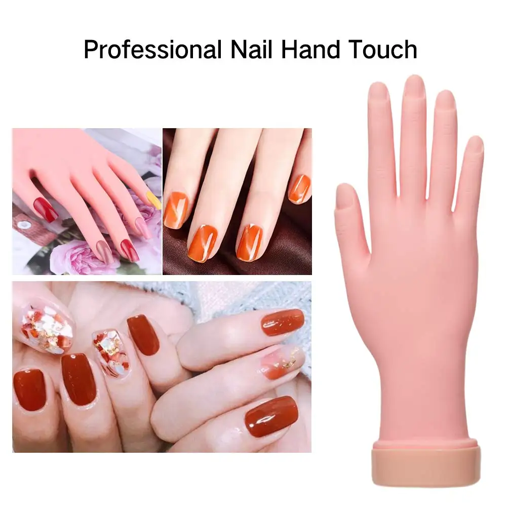 Nail Tips Training False Hand Flexible Bendable Movable Fake Mannequin Left And Right Hands Manicure Practice Tool For Trainer