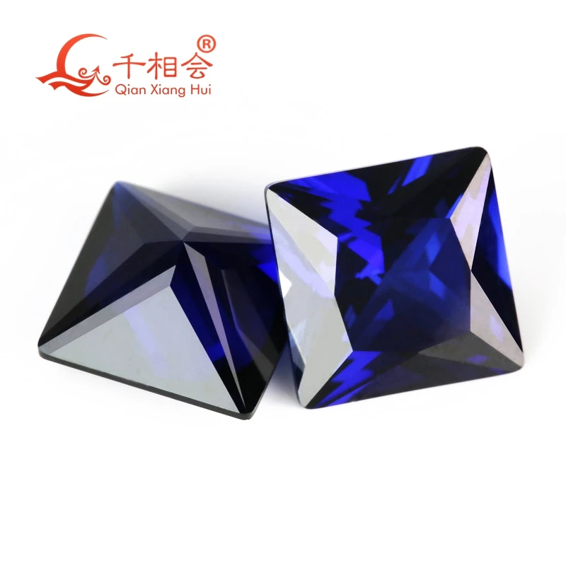 

Artificial Sapphire Loose Gem Stone Blue Diamond Cut Corundum Square Shape 2mm-10mm for Jewelry Making