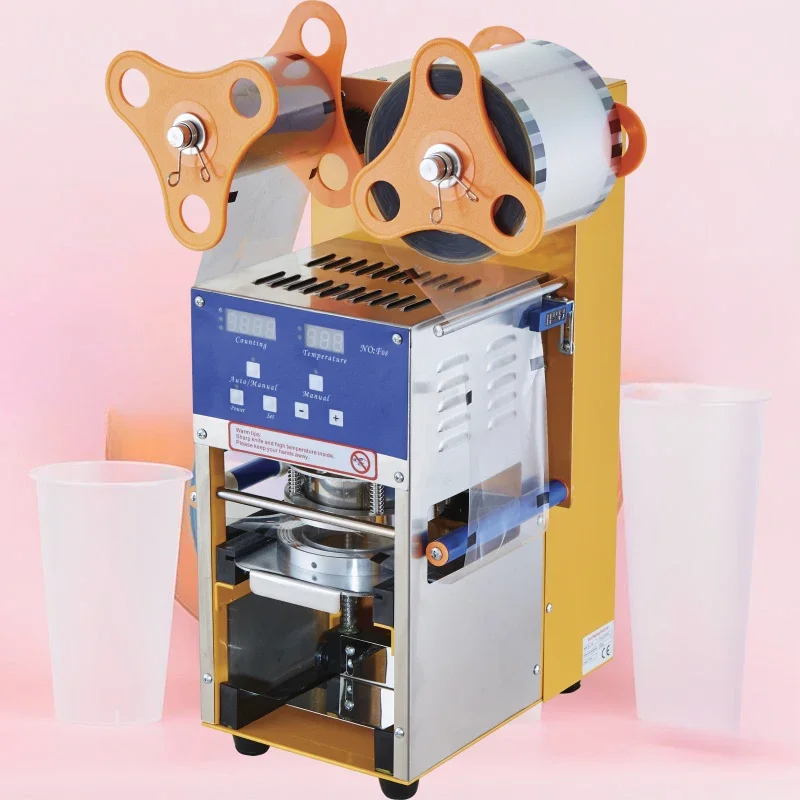 

95/90/75mm Size Digital Fully Automatic High Efficiency 400-600cups/h Cup Sealing Machine