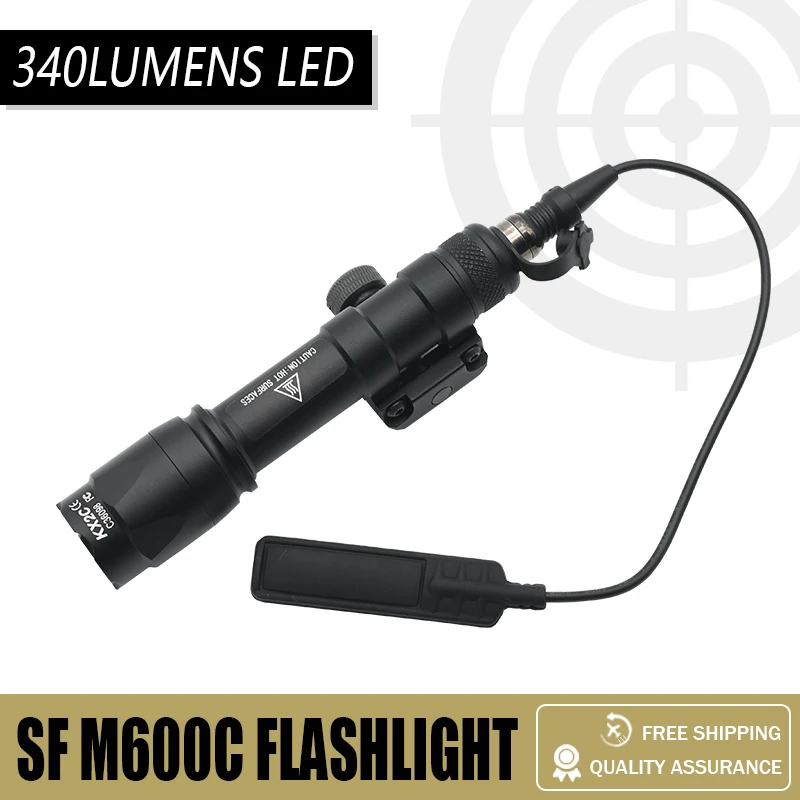 

Tatical M600 M600C Scout Flashlight 340Lumens LED Hunting Gun Weapon Light with Dual Function Tape Swtich