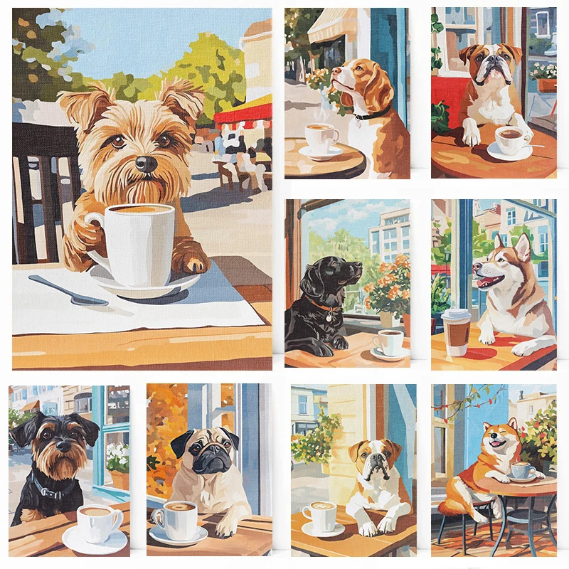 Dog Cafe Art Poster…