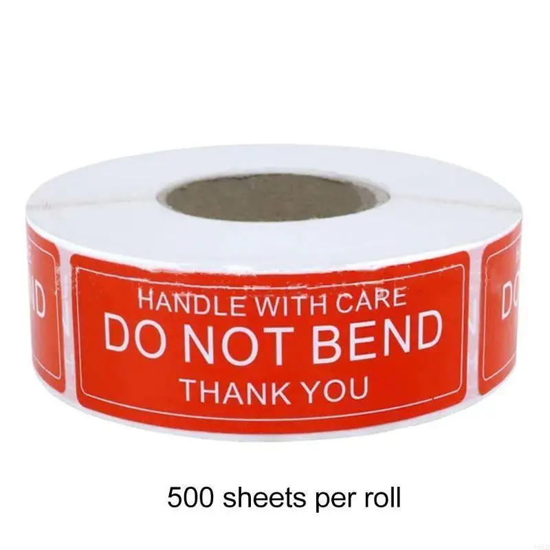 Y5LB 150 & 500Pcs/Roll Warning Sticker Handle With Care DO NOT BEND 2.5x7.5cm Packaging Remind Labels