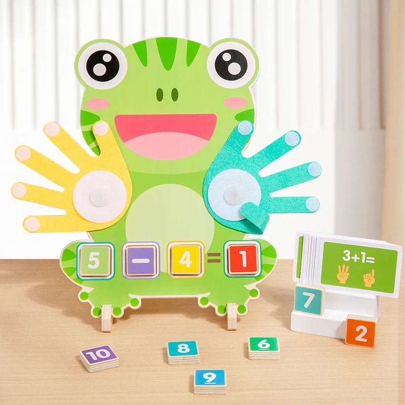 

Montessori Toddler Clock/Frog Finger Number Learning Counting Preschool Manipulatives Learning Educational Toy Travel Game Gifts