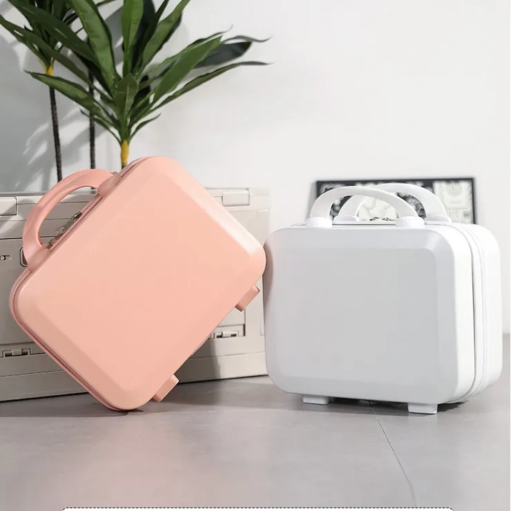 14 Inch Mini Makeup Suitcase Handheld Password Storage Bag Portable Travel Cosmetic Carry‑on Case