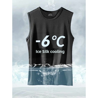 Men's Ice Silk Thin Sports Top Summer Vest Without Sleeves High Speed Cooling Breathable Tank Top For Outdoor Activities