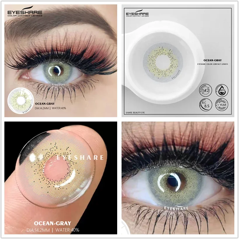 EYESHARE 1Pair Colored Contacts Lenses for Eyes Natural Blue Lenses Beautiful Brown Pupil Lenses Fast Delivery Green Eye Contact