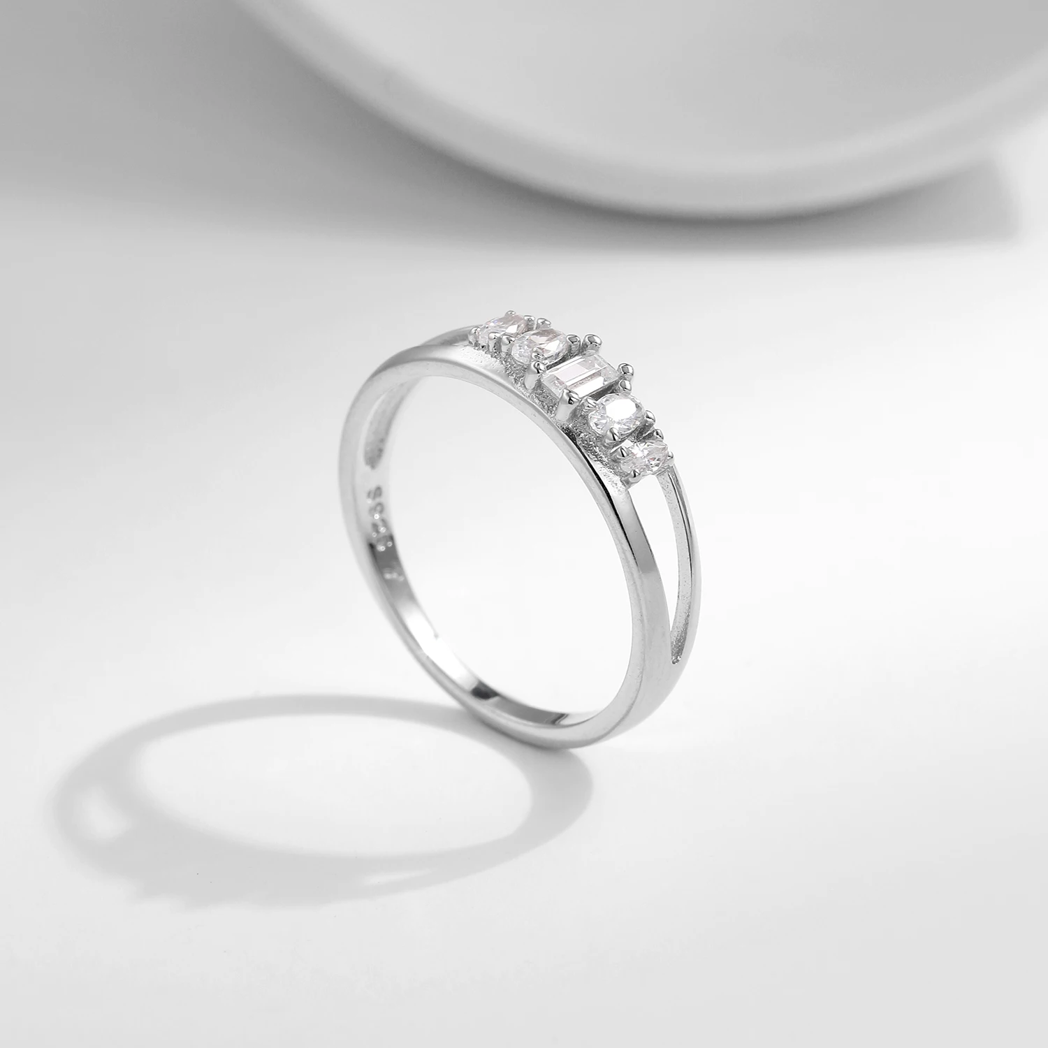 MODIAN Double Layer Lines CZ Ring Pure 925 Sterling Silver Fashion Party Zircon Female Finger Ring For Women Fine Jewelry