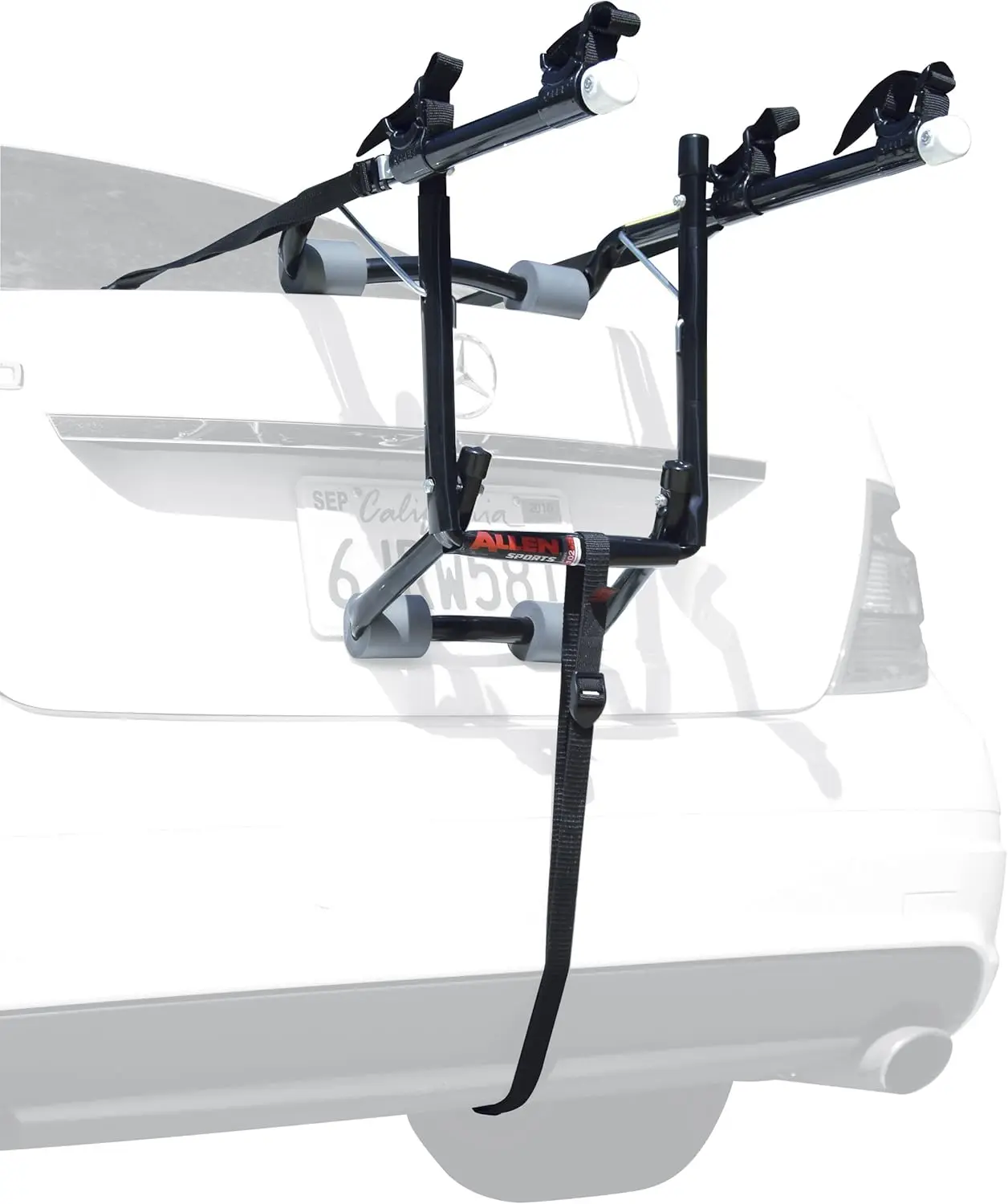 

Deluxe 2-Bike Trunk Mount Rack, Model 102DB, Black/Silver, Compact 23x15x4 inches for Easy Car Transport