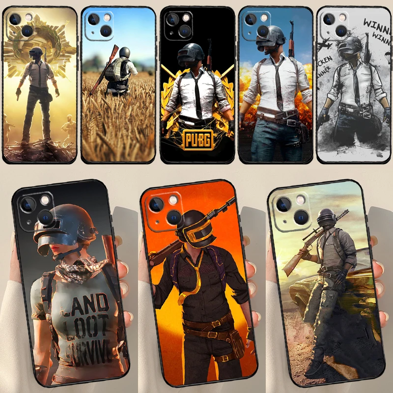 Game PUBG Case For iPhone 16 X XR XS Max 12 13 Mini Plus 11 12 13 14 15 Pro Max Back Cover