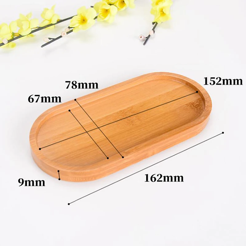 Bamboo Wood Saucer Plant Tray Mini Plant Flower Pot Stand Favor Succulent Pot Tray Simple Elegant Design Flowerpots Home Balcony