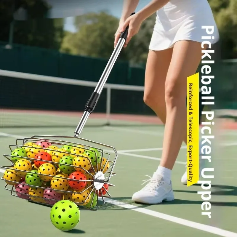 No More Bending Adjustable-Length Pickleball Ball Collector Court-Ready, Holds 20/40 Balls with Ease High Quality