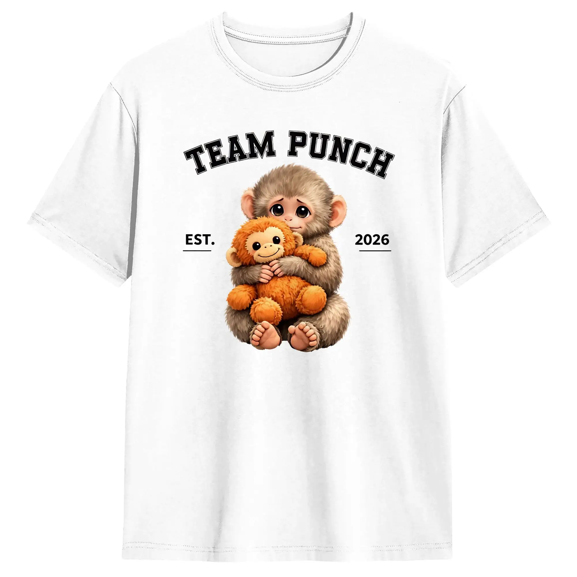 Team Punch Baby Monkey Punch T Shirt Summer Hip Hop T Shirts Men Cotton O Neck Plus Size Top Tees Short-Sleeve Streetwear Tops