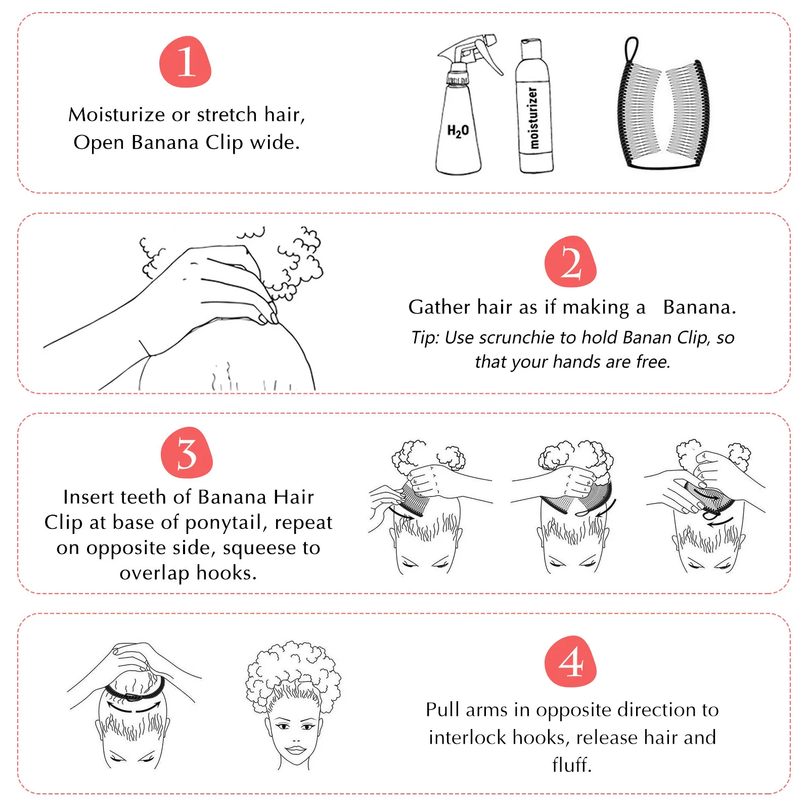 

Side Comb Banana Clip For Thick Curly Heavy Hair Stylish Lightweight Women Headdress Side Hair Clip Bun Hold Comb